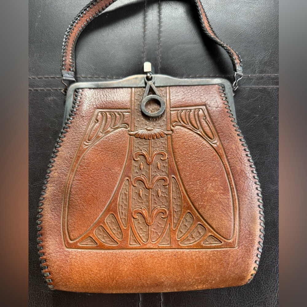 Vintage Brown Leather Handbag